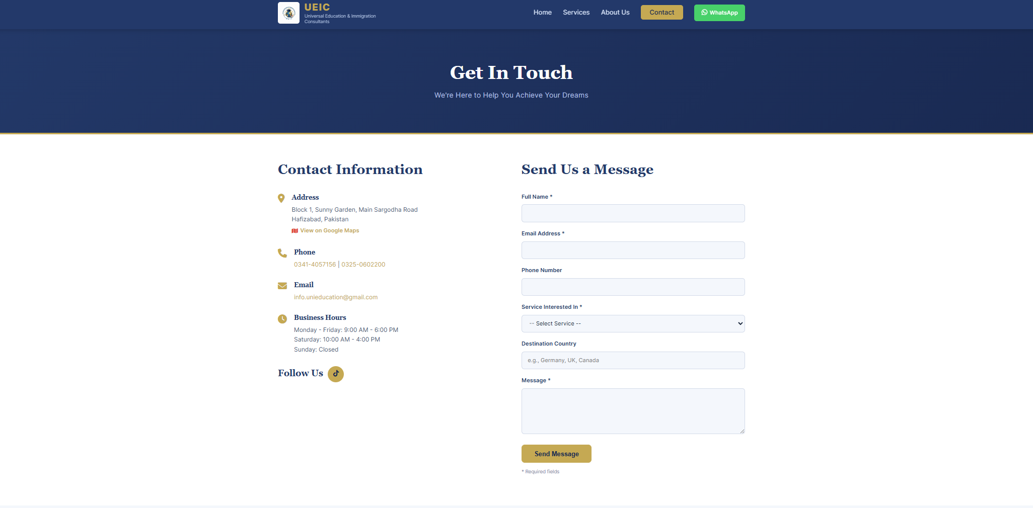 UEIC Contact Page